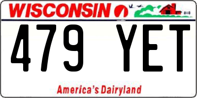 WI license plate 479YET