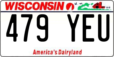 WI license plate 479YEU