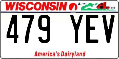 WI license plate 479YEV