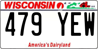 WI license plate 479YEW