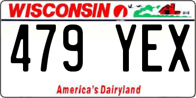 WI license plate 479YEX