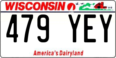 WI license plate 479YEY