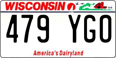 WI license plate 479YGO