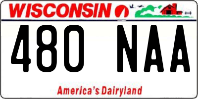 WI license plate 480NAA