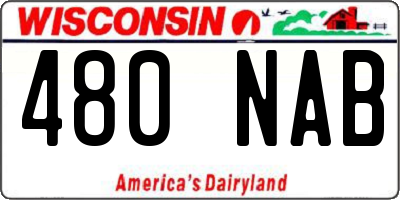WI license plate 480NAB