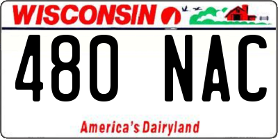 WI license plate 480NAC