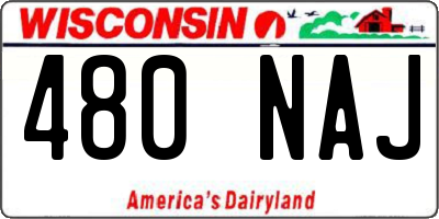 WI license plate 480NAJ