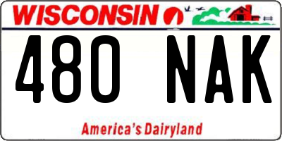 WI license plate 480NAK