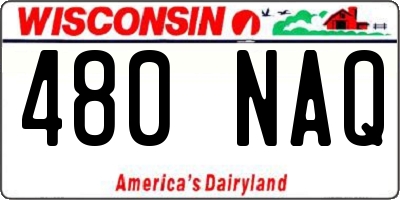 WI license plate 480NAQ