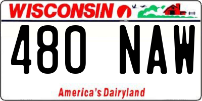 WI license plate 480NAW