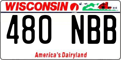WI license plate 480NBB