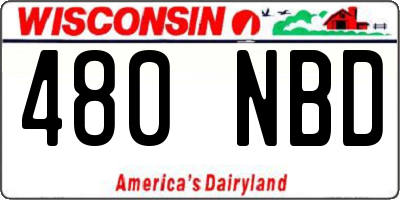 WI license plate 480NBD