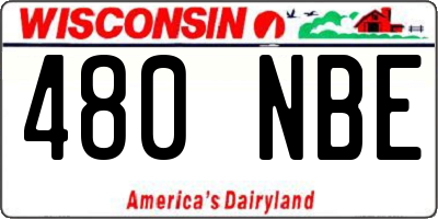 WI license plate 480NBE