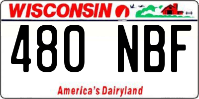 WI license plate 480NBF