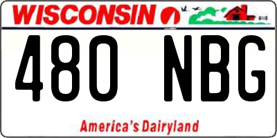 WI license plate 480NBG
