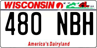 WI license plate 480NBH