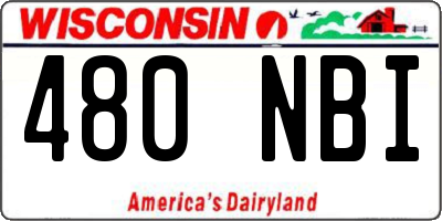 WI license plate 480NBI