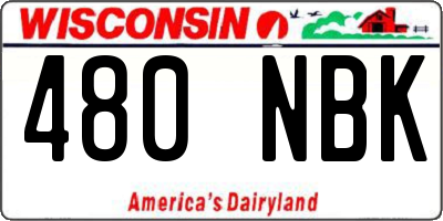 WI license plate 480NBK