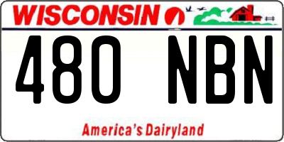 WI license plate 480NBN