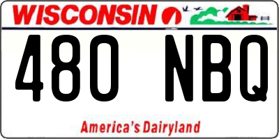 WI license plate 480NBQ