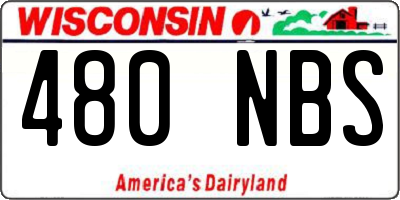 WI license plate 480NBS