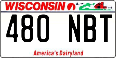 WI license plate 480NBT