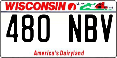 WI license plate 480NBV
