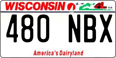 WI license plate 480NBX