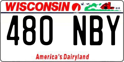 WI license plate 480NBY