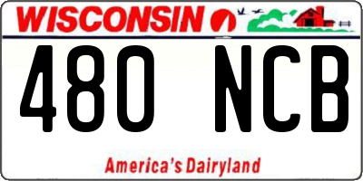WI license plate 480NCB