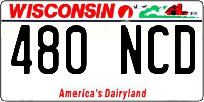 WI license plate 480NCD