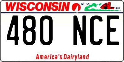 WI license plate 480NCE
