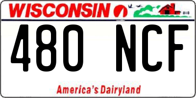 WI license plate 480NCF