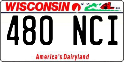WI license plate 480NCI