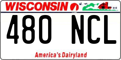 WI license plate 480NCL
