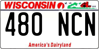 WI license plate 480NCN