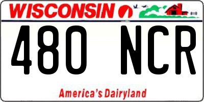WI license plate 480NCR