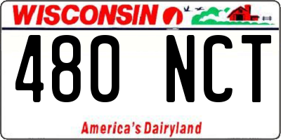 WI license plate 480NCT