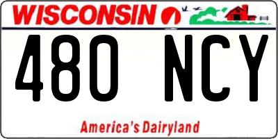WI license plate 480NCY