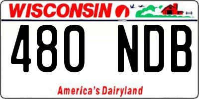 WI license plate 480NDB