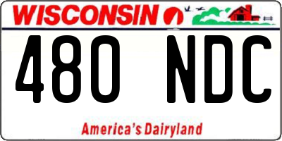 WI license plate 480NDC
