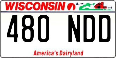 WI license plate 480NDD