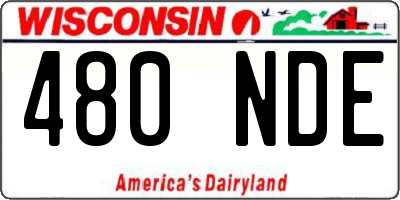 WI license plate 480NDE