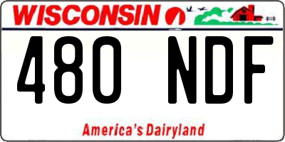 WI license plate 480NDF