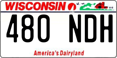 WI license plate 480NDH