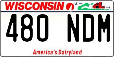 WI license plate 480NDM