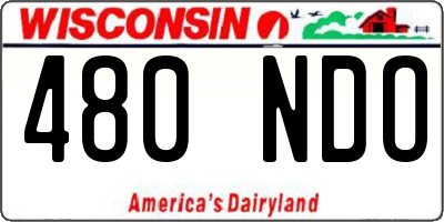 WI license plate 480NDO