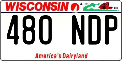 WI license plate 480NDP