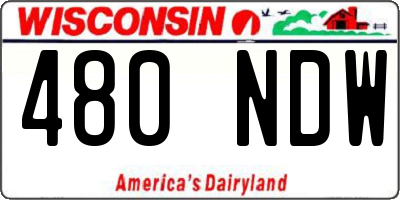 WI license plate 480NDW