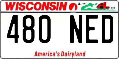 WI license plate 480NED